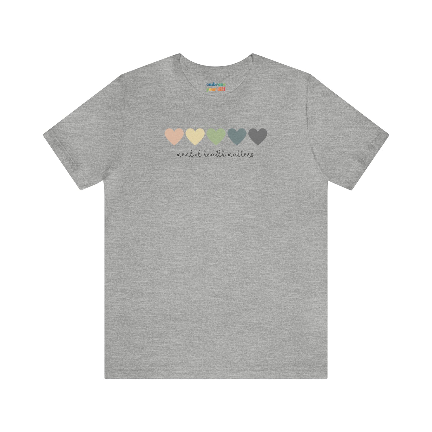 Pastel Rainbow Unisex T-shirt for Mental Health Acceptance - Adult Inclusivity Matters - Diversity Acceptance Shirt for Adults - Embrace Your Diff