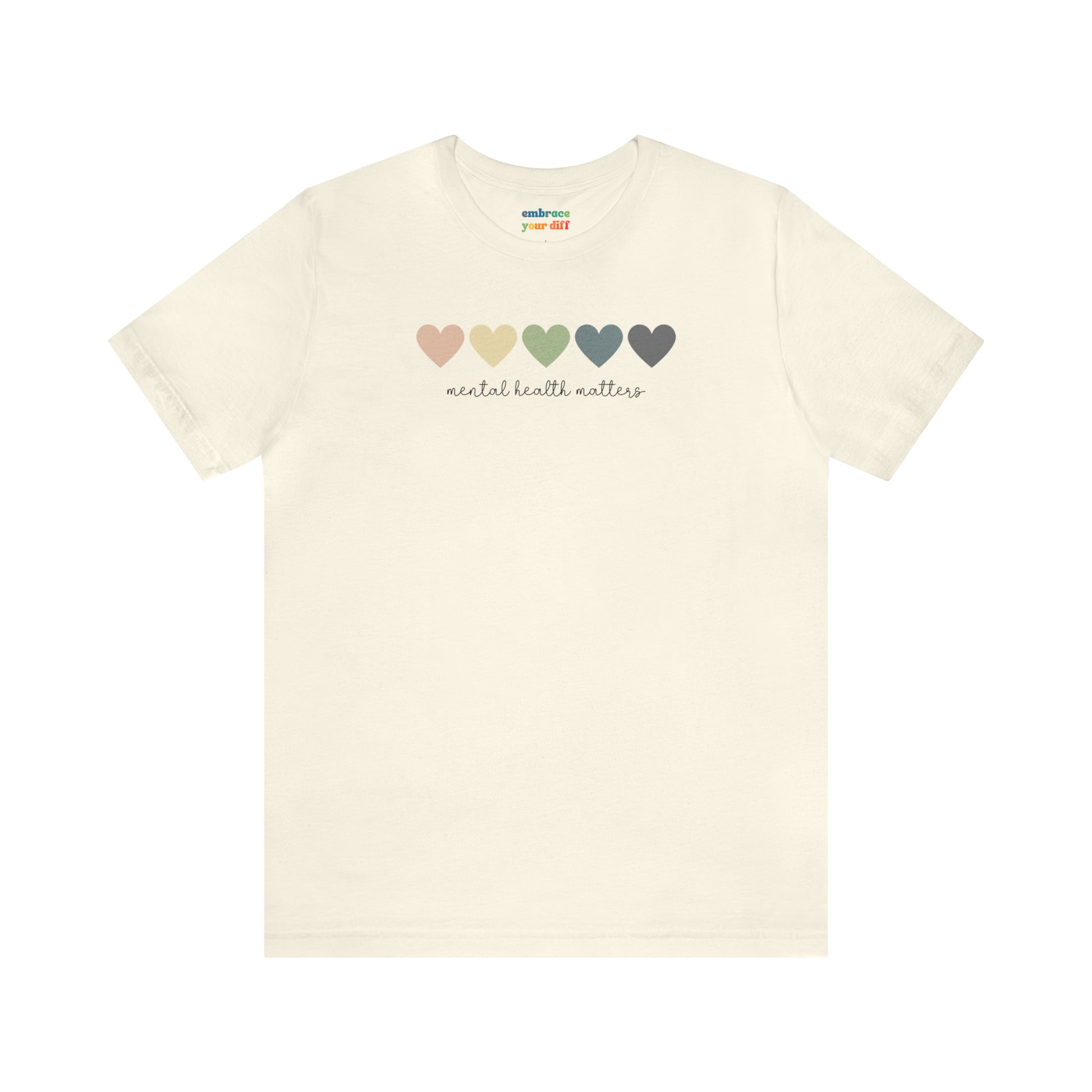 Pastel Rainbow Unisex T-shirt for Mental Health Acceptance - Adult Inclusivity Matters - Diversity Acceptance Shirt for Adults - Embrace Your Diff