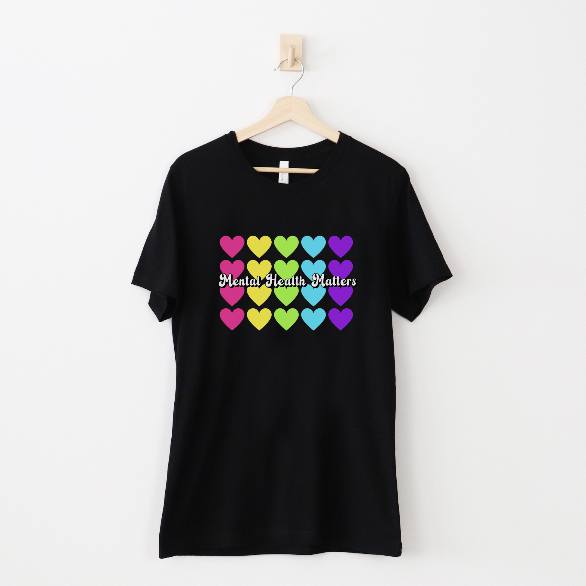 Neon Rainbow Unisex Tshirt Celebrating Mental Health Awareness - Embrace Your Diff