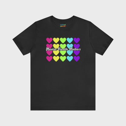 Neon Rainbow Unisex Tshirt Celebrating Mental Health Awareness