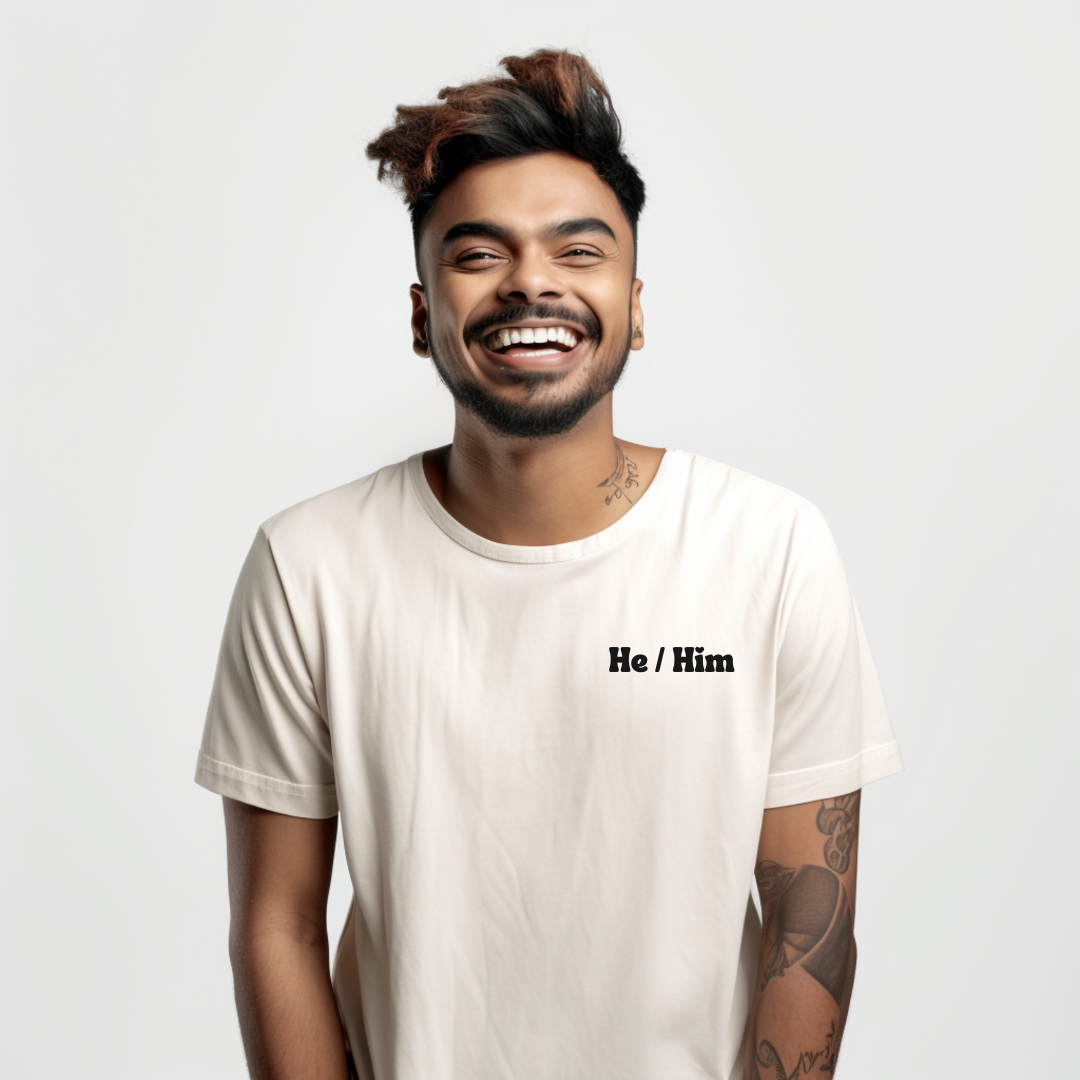 He/Him Pronoun T-Shirt - inclusivity T-Shirt - Cute Pride Shirt - Embrace Your Diff