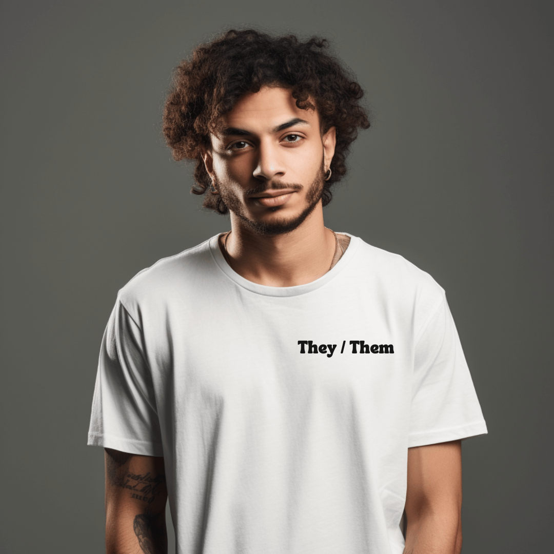 They/Them Pronoun T-Shirt - inclusivity T-Shirt - Cute Pride Shirt - Embrace Your Diff
