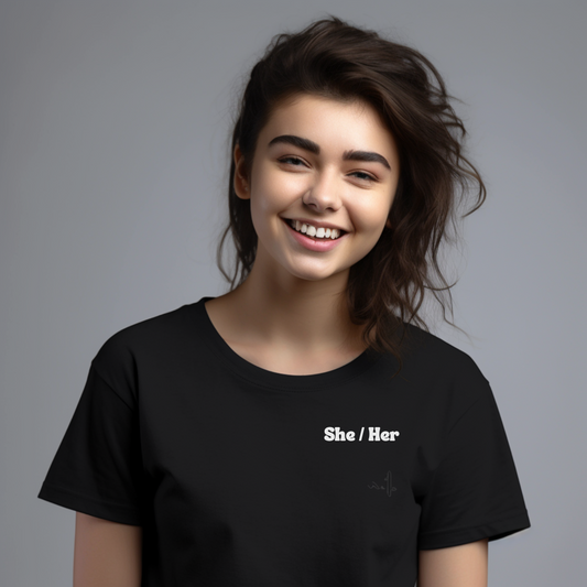 She/Her Pronoun T-Shirt - inclusivity T-Shirt - Cute Pride Shirt - Embrace Your Diff